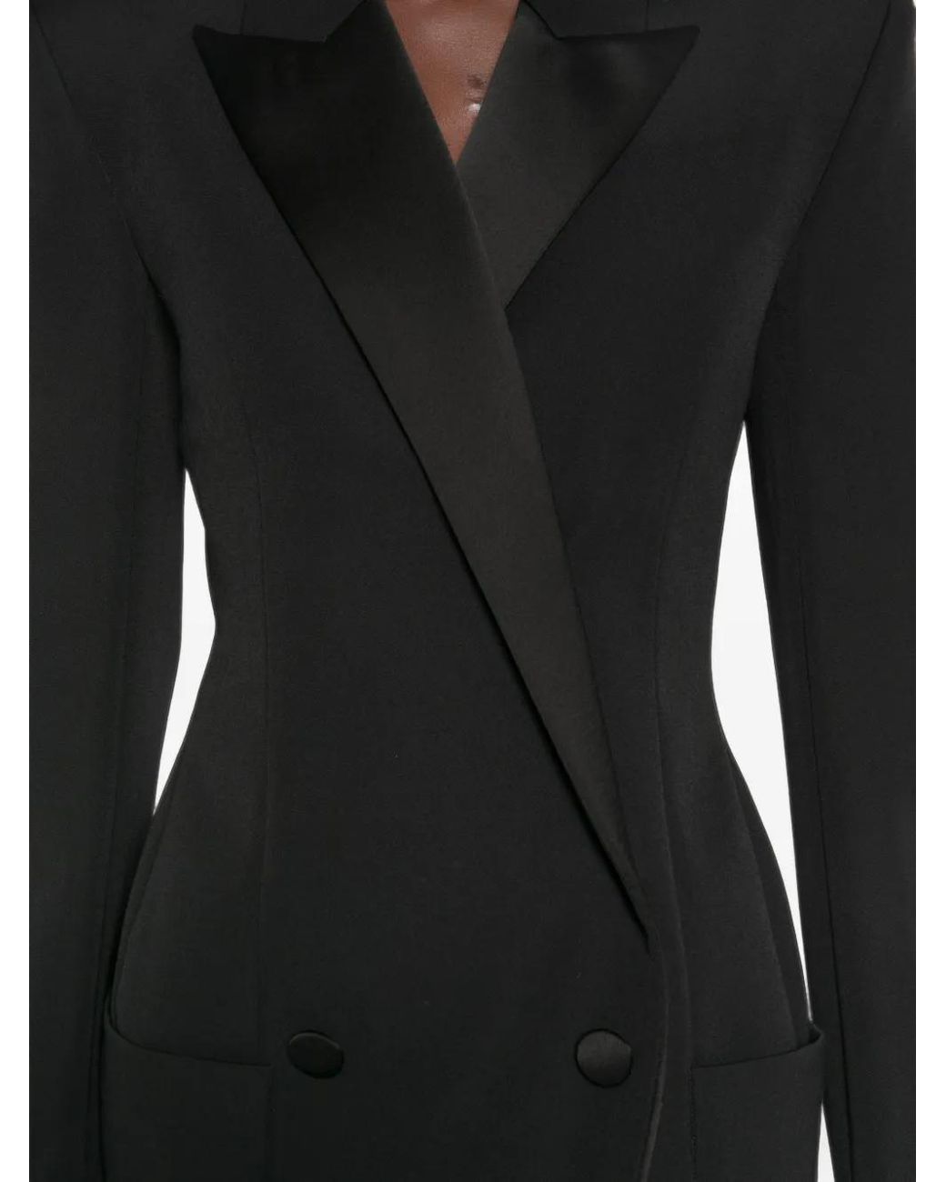 Balmain Black Double-Breasted Midi Dress