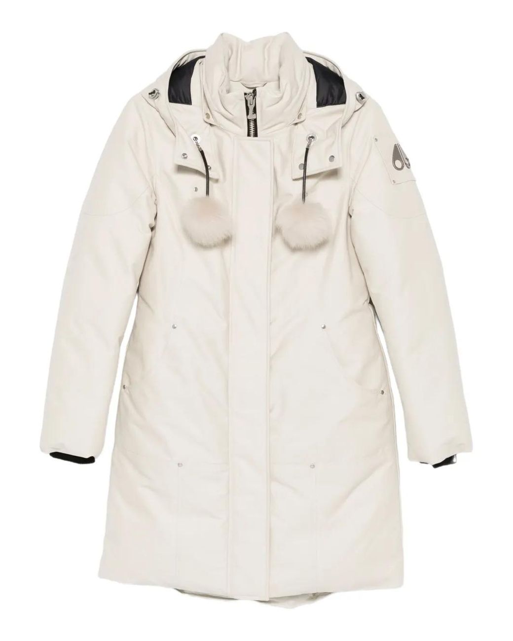 Moose Knuckles Natural Pompom-Detail Hooded Coat