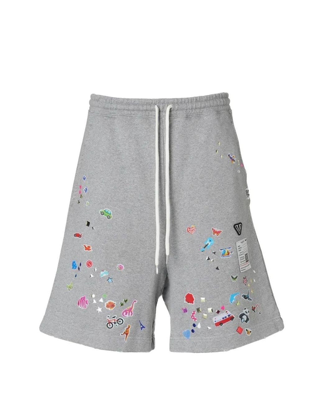 Maison Mihara Yasuhiro Gray Kids-Sticker Printed Sweat Shorts for men