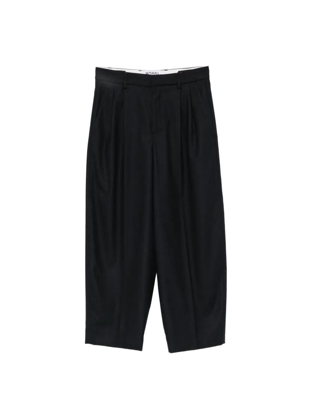 Rossi Black Pleated Cropped Trousers