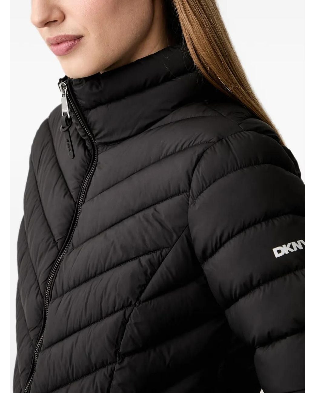 DKNY Black Quilted Puffer Jacket