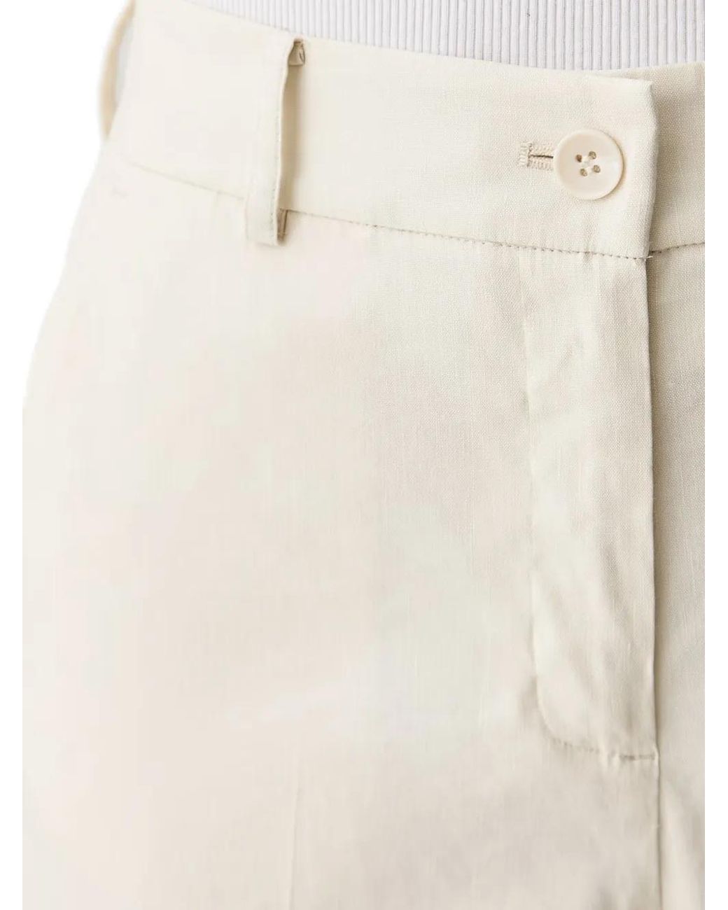 Sisley Natural Pantalon Court À Plis Marqués