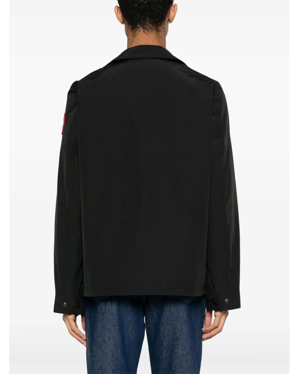 Canada Goose Black Polyester-Cotton Snap-Front Coat for men