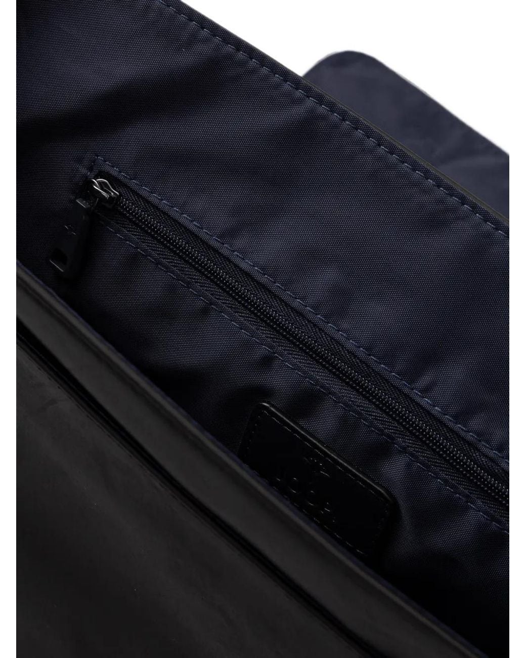 Joop! Black Lanciano Nevio Logo-Plaque Foldover Messenger Bag for men