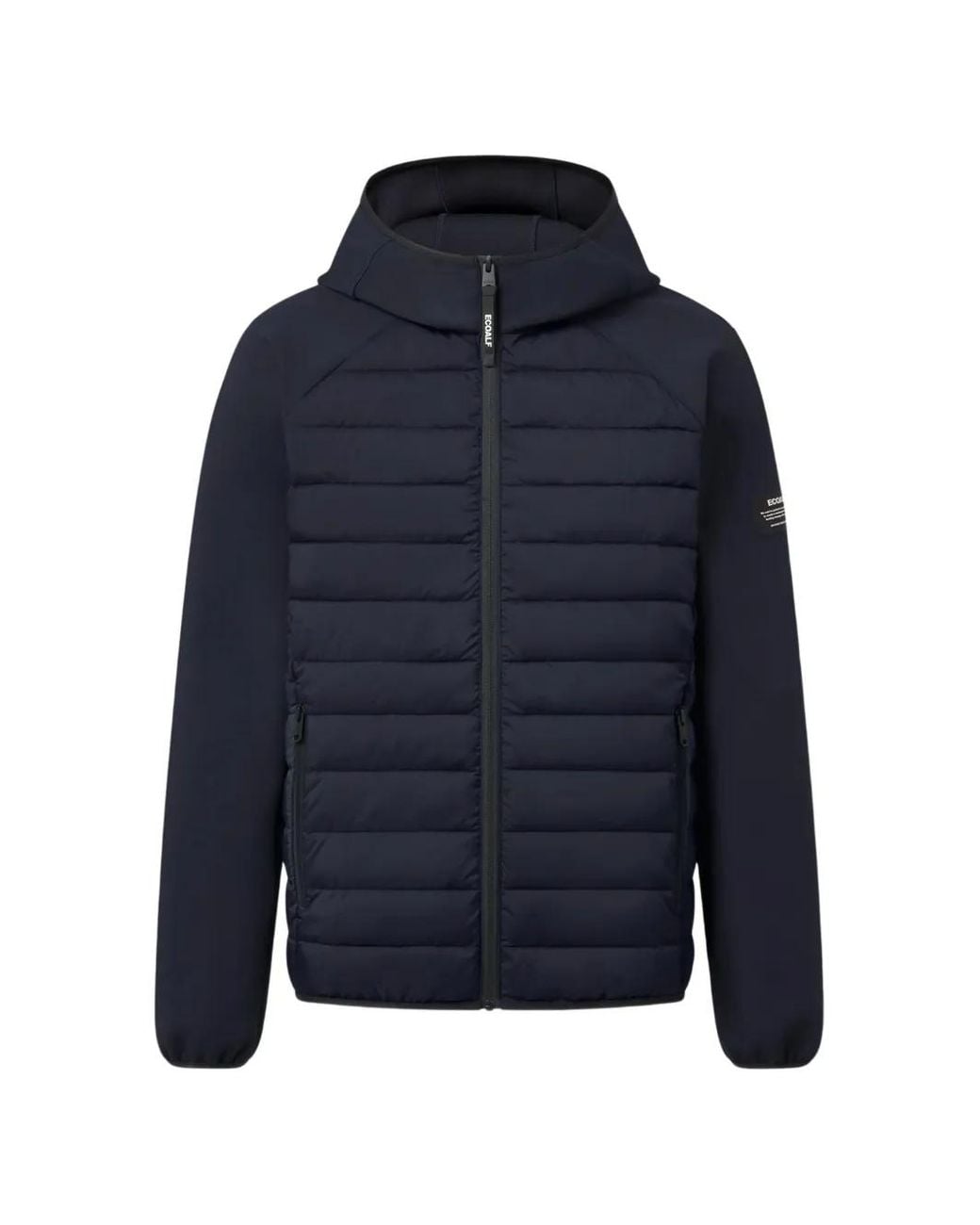 Ecoalf Blue Boloni Quilted Hooded Coat for men