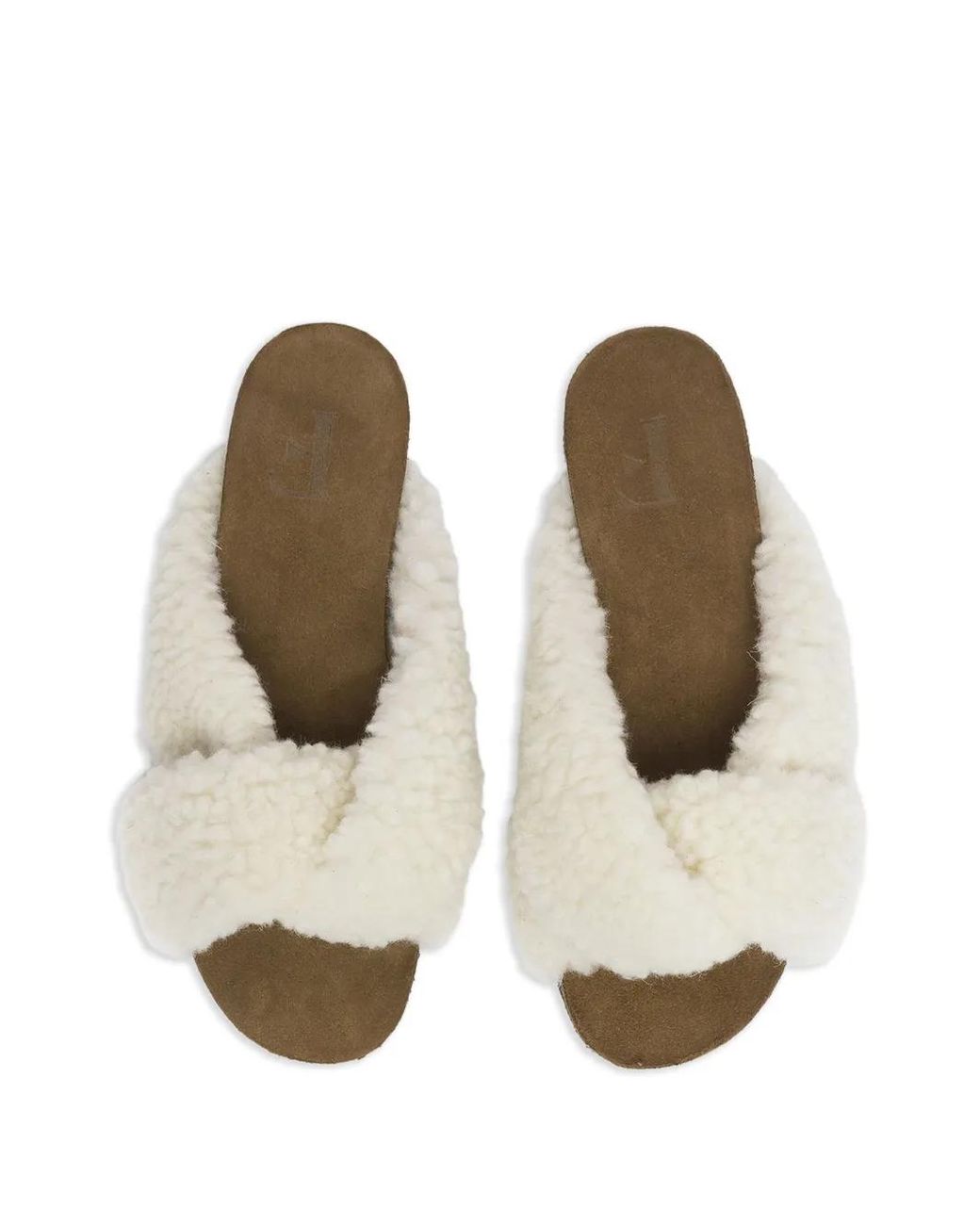 Flattered White Lou Teddy Flat Sandals
