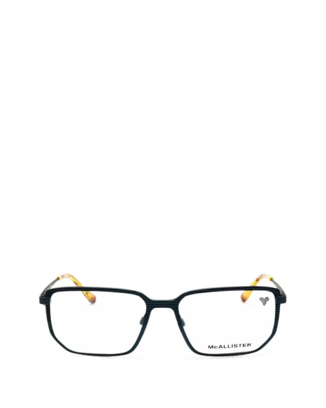 MCALLISTER Black Rectangular-Frame Glasses for men