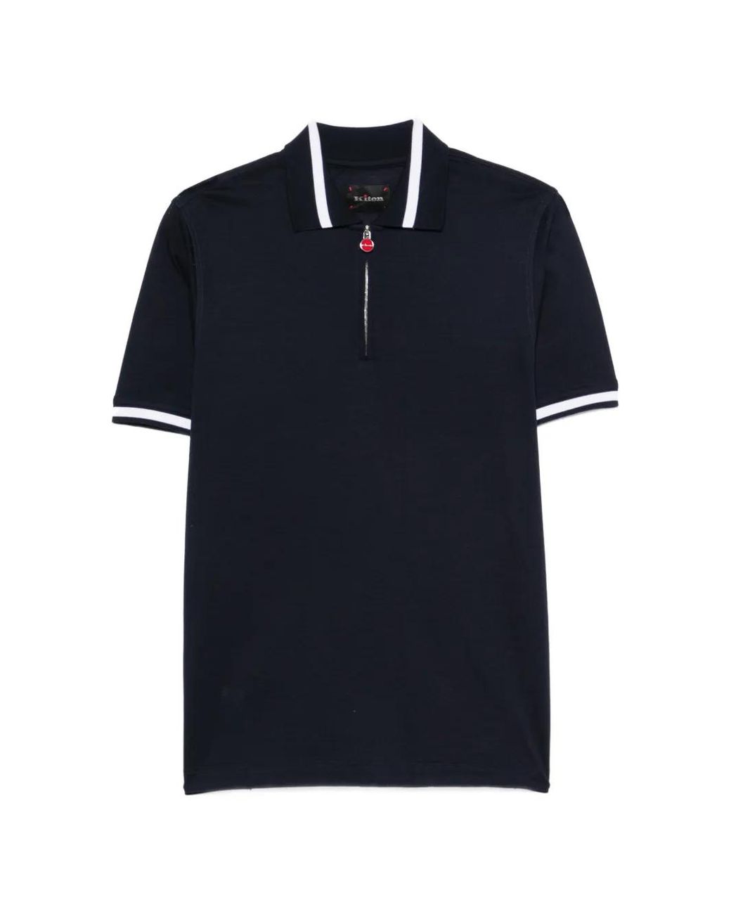 Polo Con Zip di Kiton in Blue da Uomo