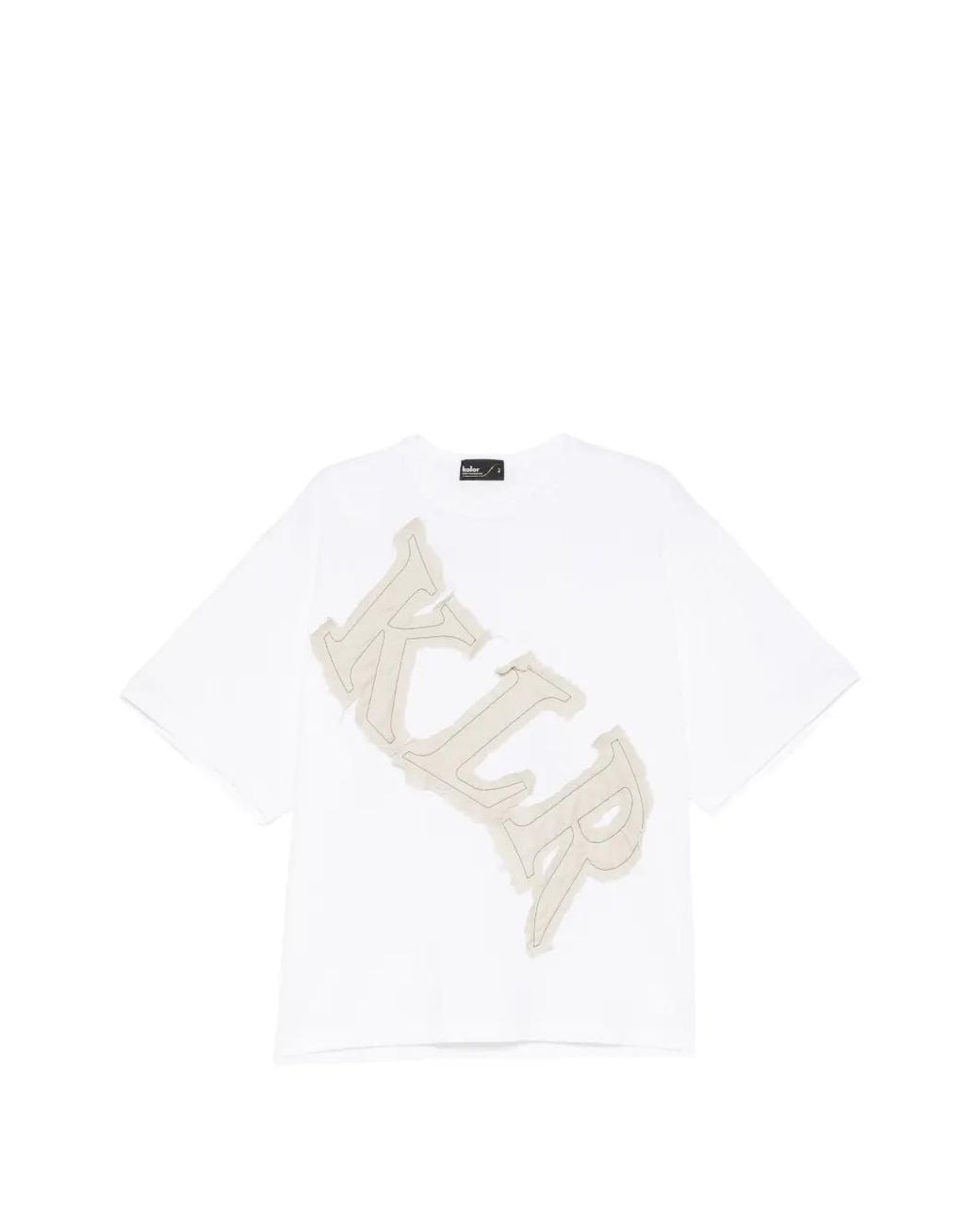 Kolor White Logo-Embroidered T-Shirt for men