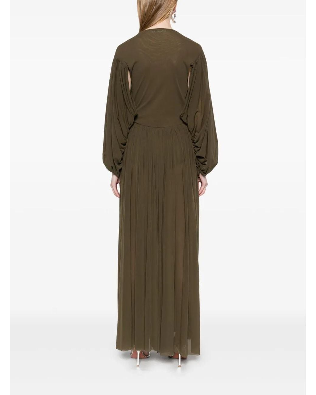 Philosophy Di Lorenzo Serafini Green V-Neck Maxi Dress