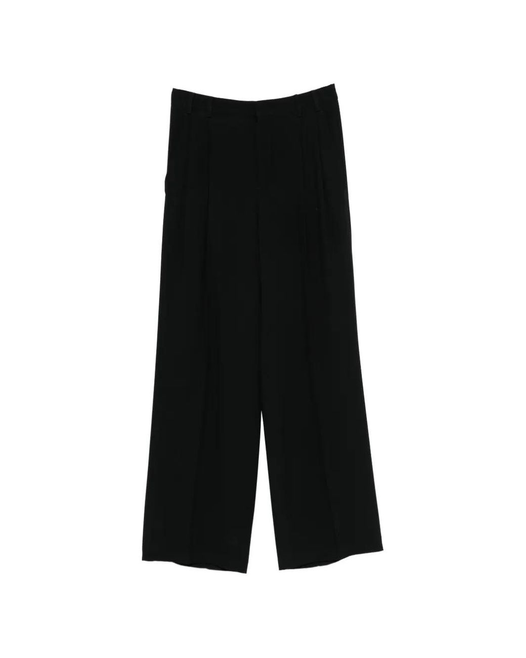 N°21 Black Pleated Wide-Leg Trousers