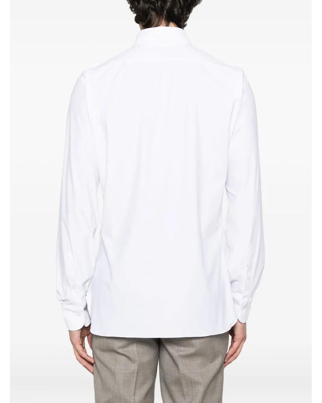 Barba Napoli White Long-Sleeve Button-Up Shirt for men