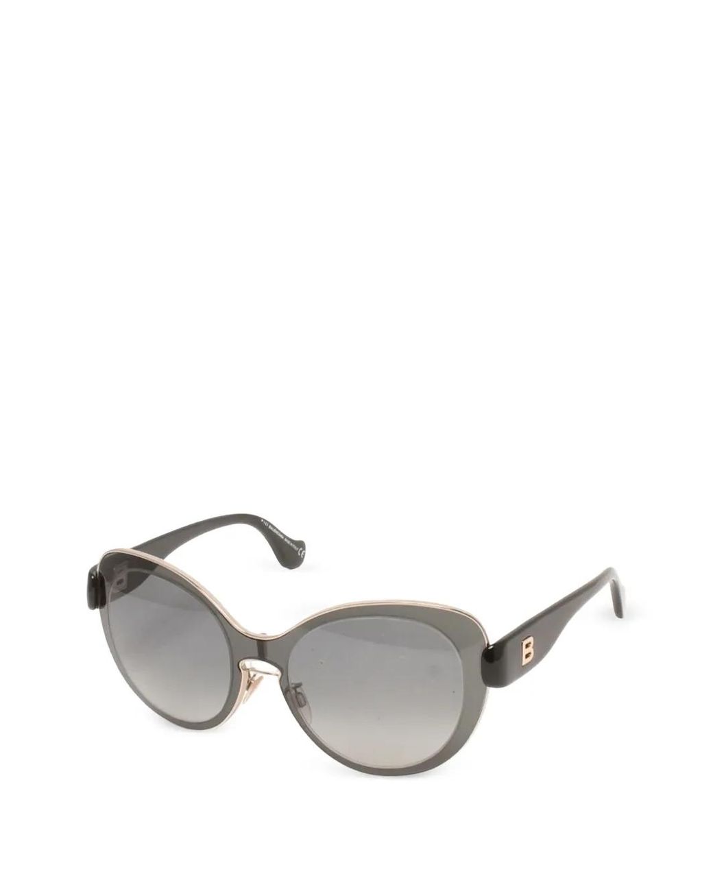 Balenciaga Metallic Logo-Plaque Cat-Eye Sunglasses