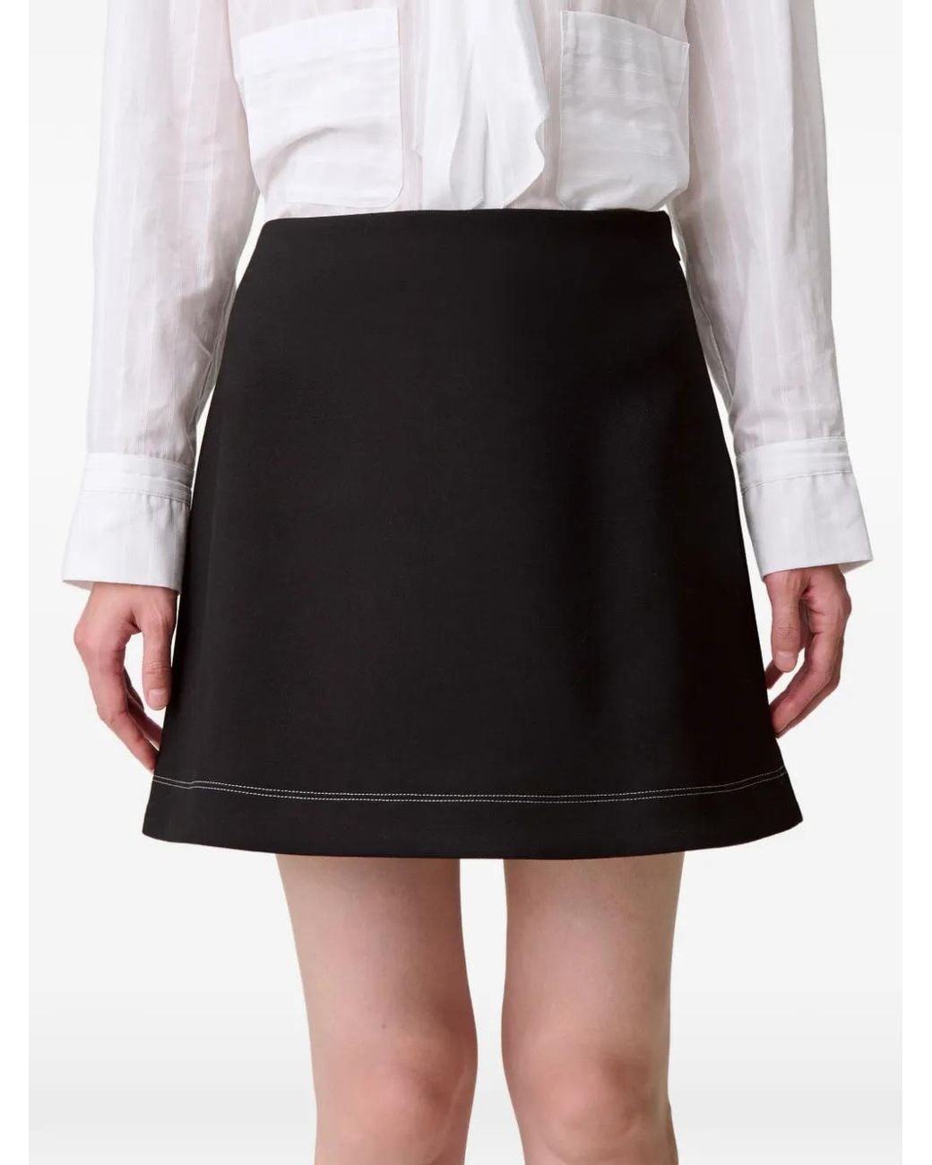 Minijupe À Coutures Contrastantes Claudie Pierlot en coloris Black