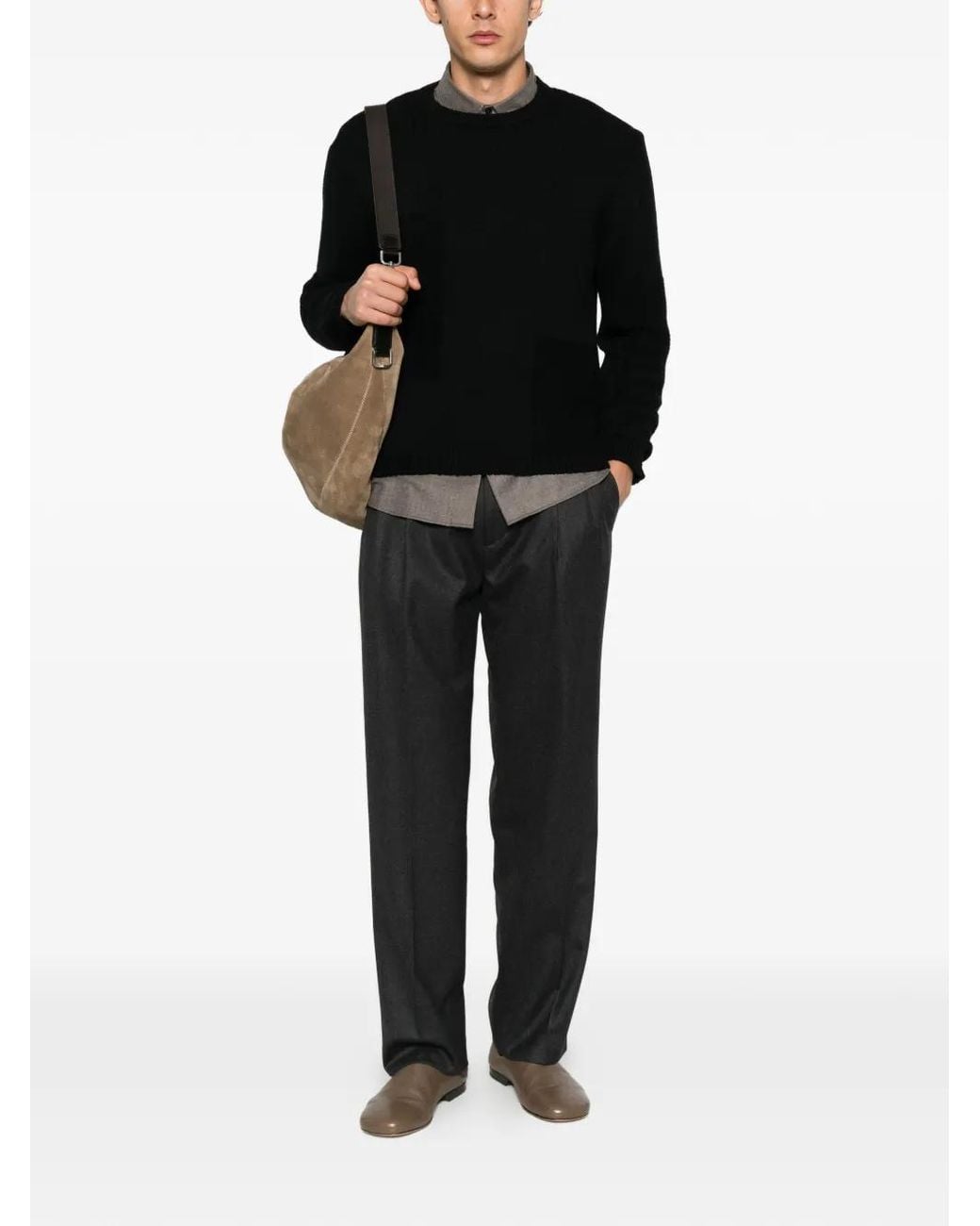 BE ABLE Black Pleated Trousers for men