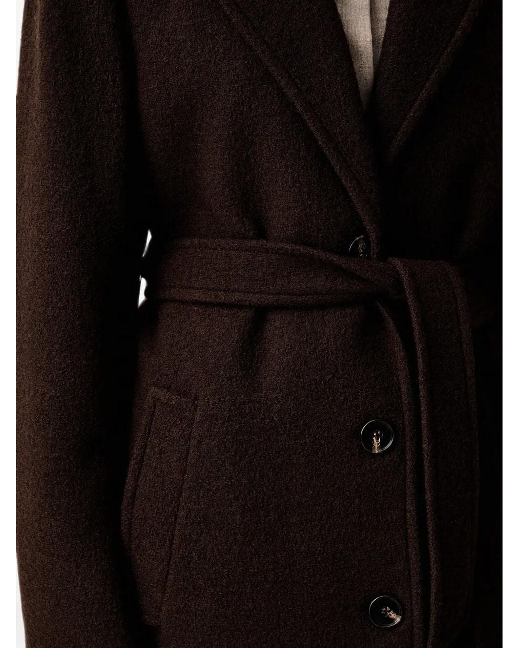 Marc O' Polo Black Belted Button-Up Coat