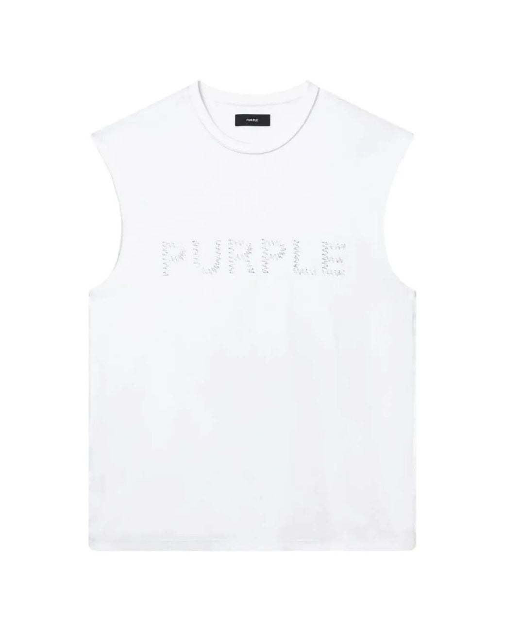 Purple Brand White Bead-Embellished Vest for men