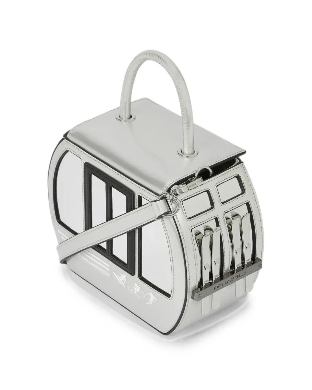 Karl Lagerfeld White Ikon Gondola Top Handle Bag
