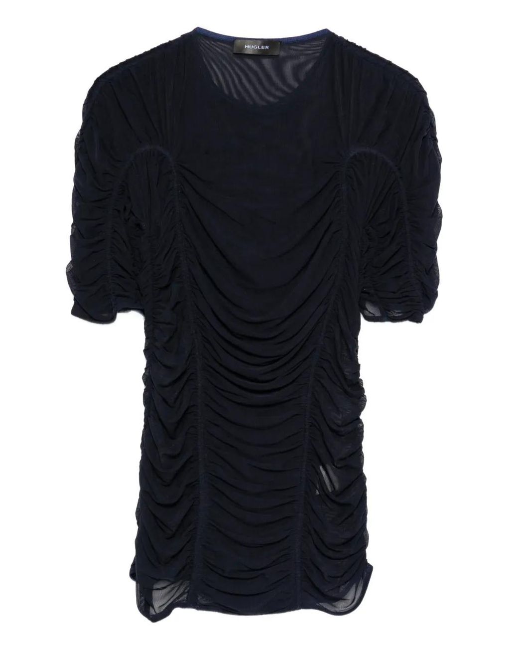 Mugler Black Sheer Mesh Top