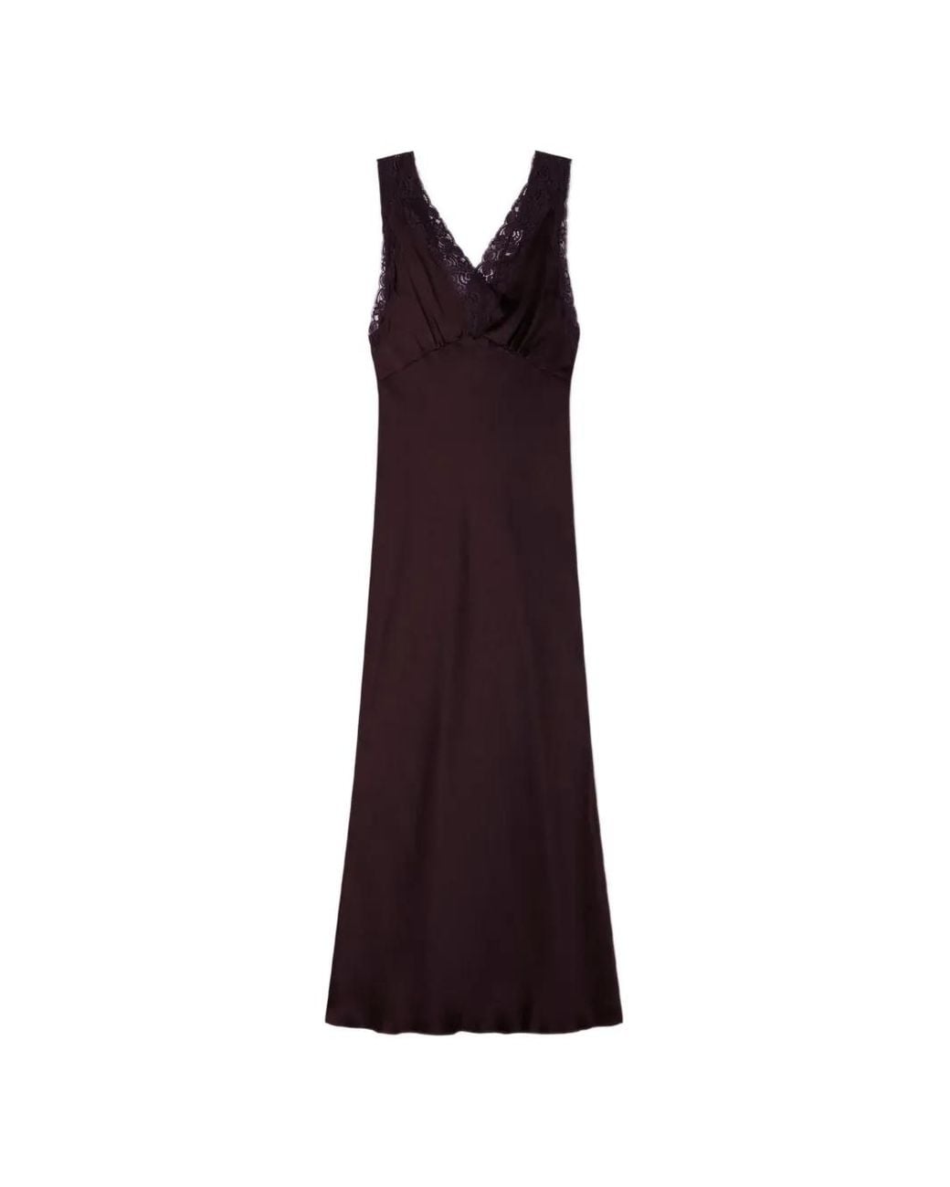 Sandro Purple Lace Collar Maxi Dress