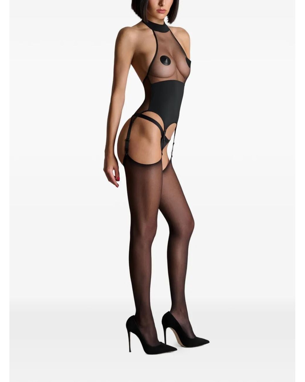 Maison Close Black Pure Tentation Halterneck Jumpsuit