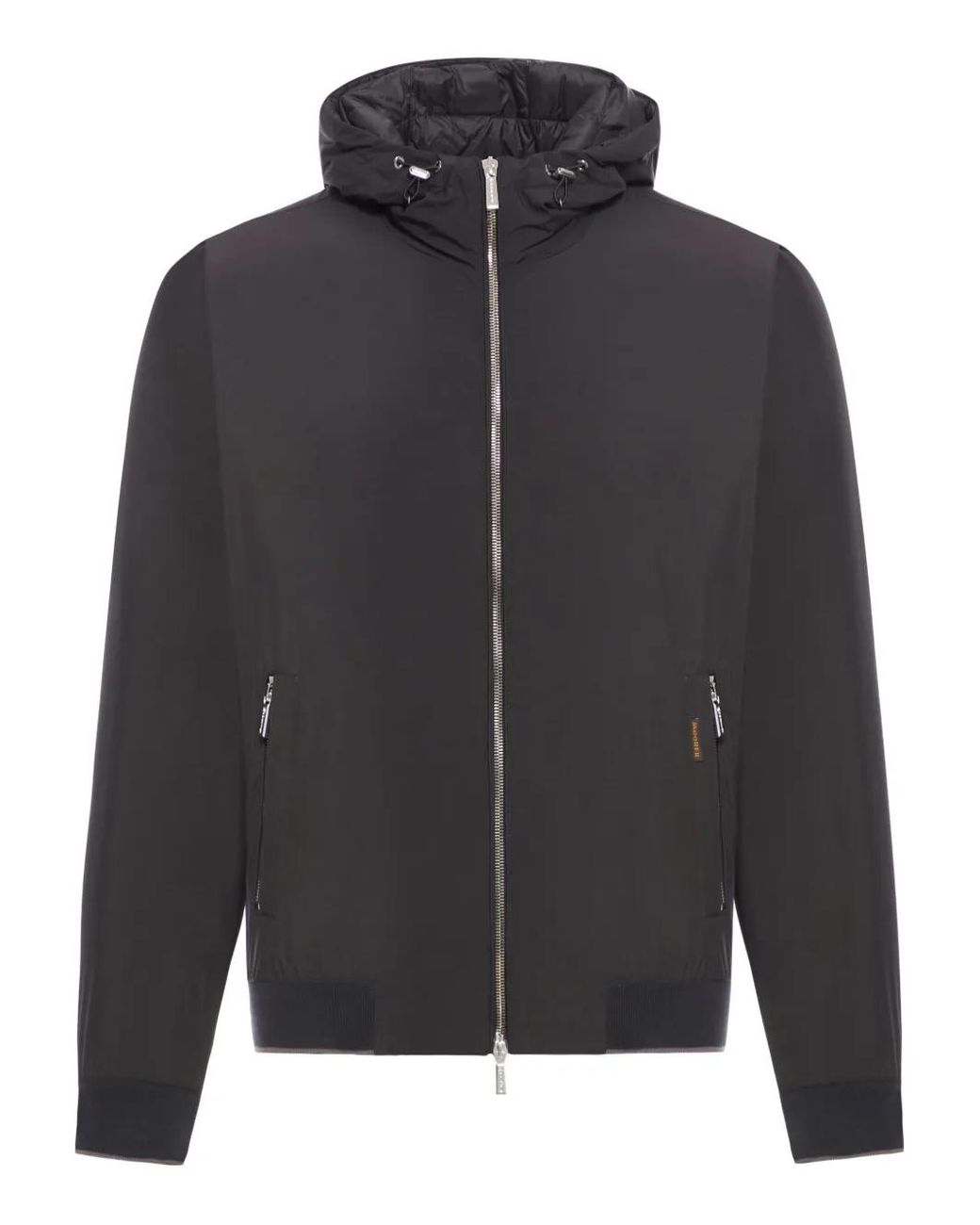 Moorer Gray Hooded Zip-Up Jacket for men