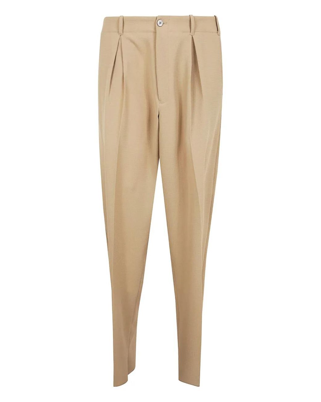 Emporio Armani Natural Pleat-Detail Trousers for men