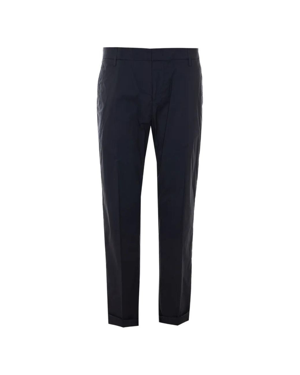 Dondup Blue Zip Lateral Pockets Trousers for men