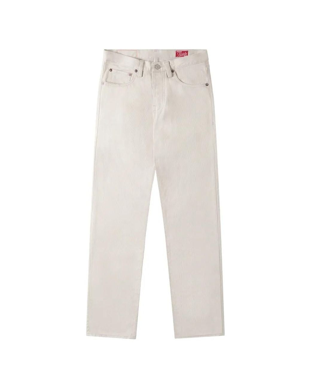 Fortela White Bedford Cotton Jeans for men