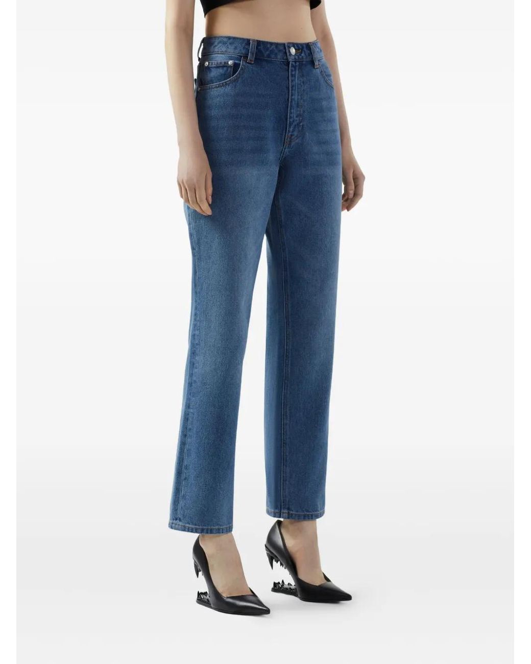 Gcds Blue Straight-Leg Jeans