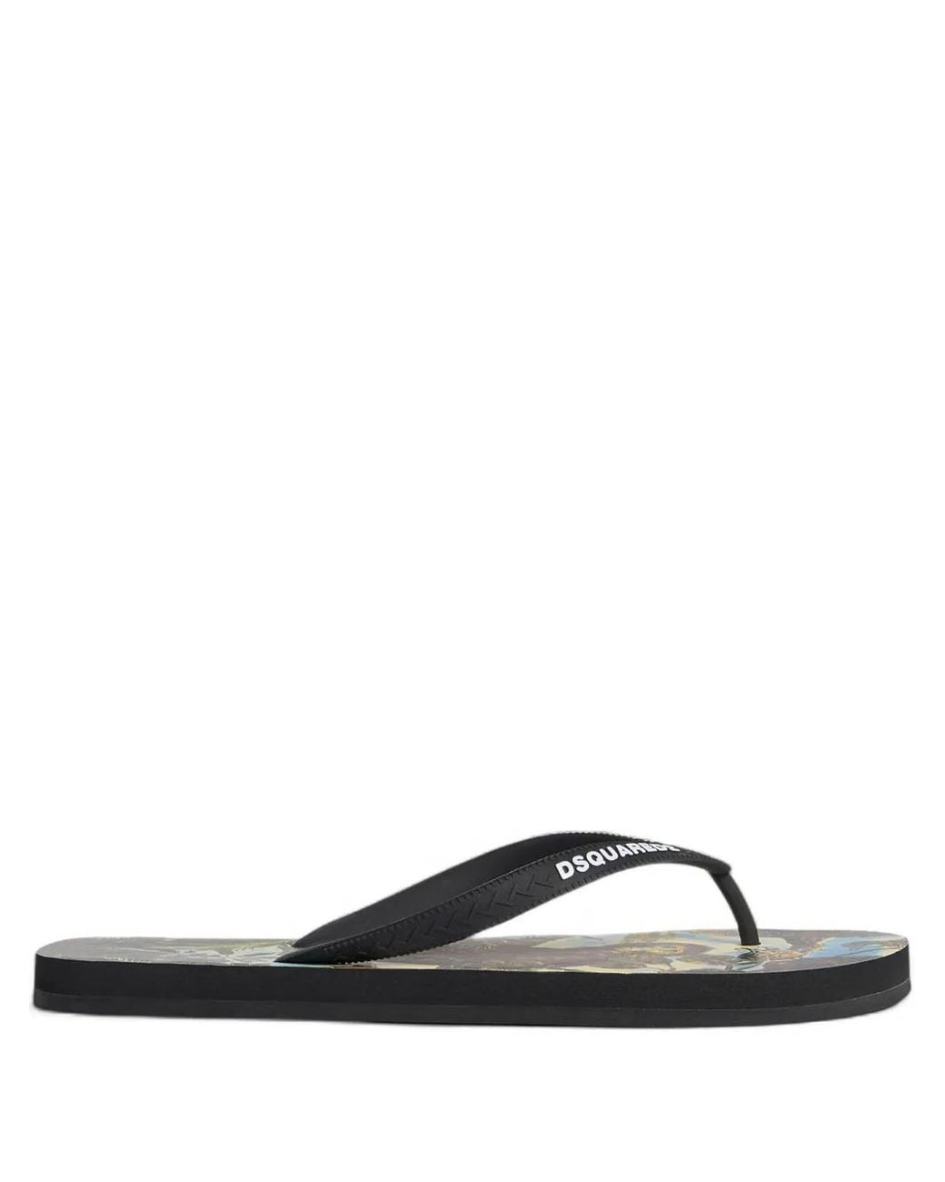 DSquared² Black Monkey Business Flip Flops for men