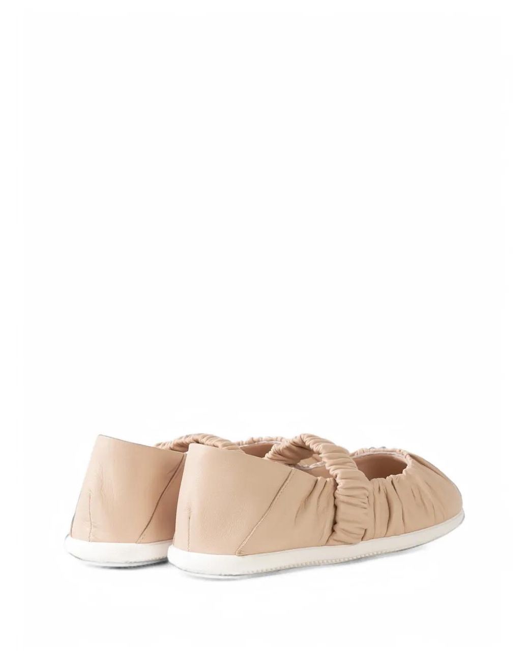 Bogner Natural Vienna Ruched Ballet Flats