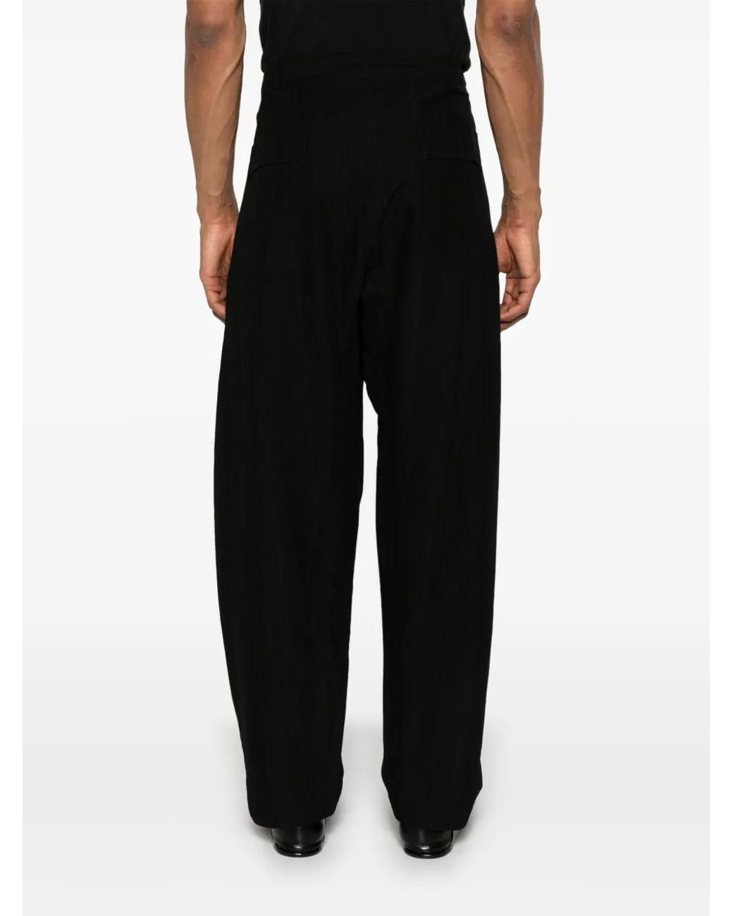 Jan Jan Van Essche Black Striped Trousers for men