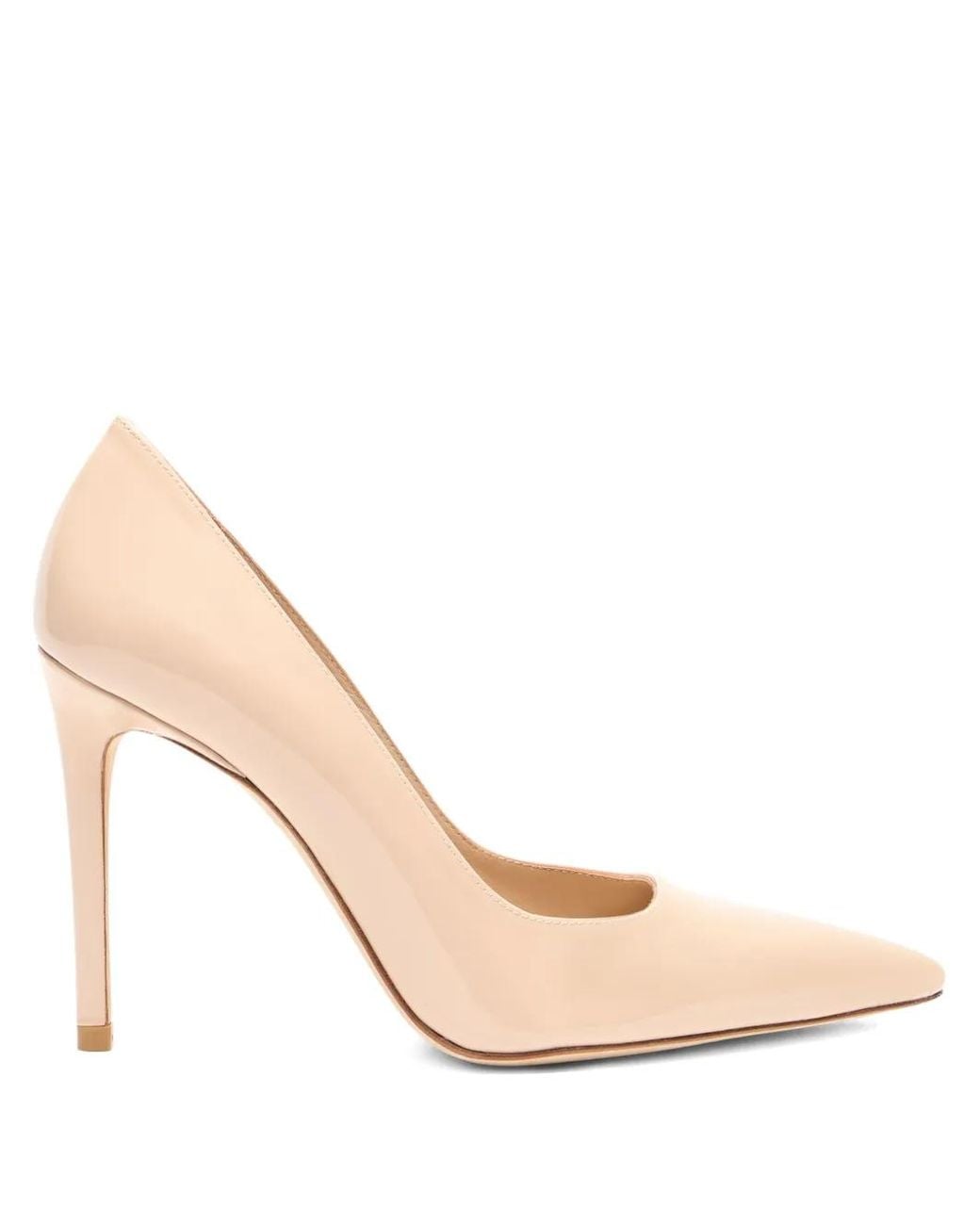 Stuart Weitzman Pink 100Mm Stuart Power Pointed-Toe Patent Pumps