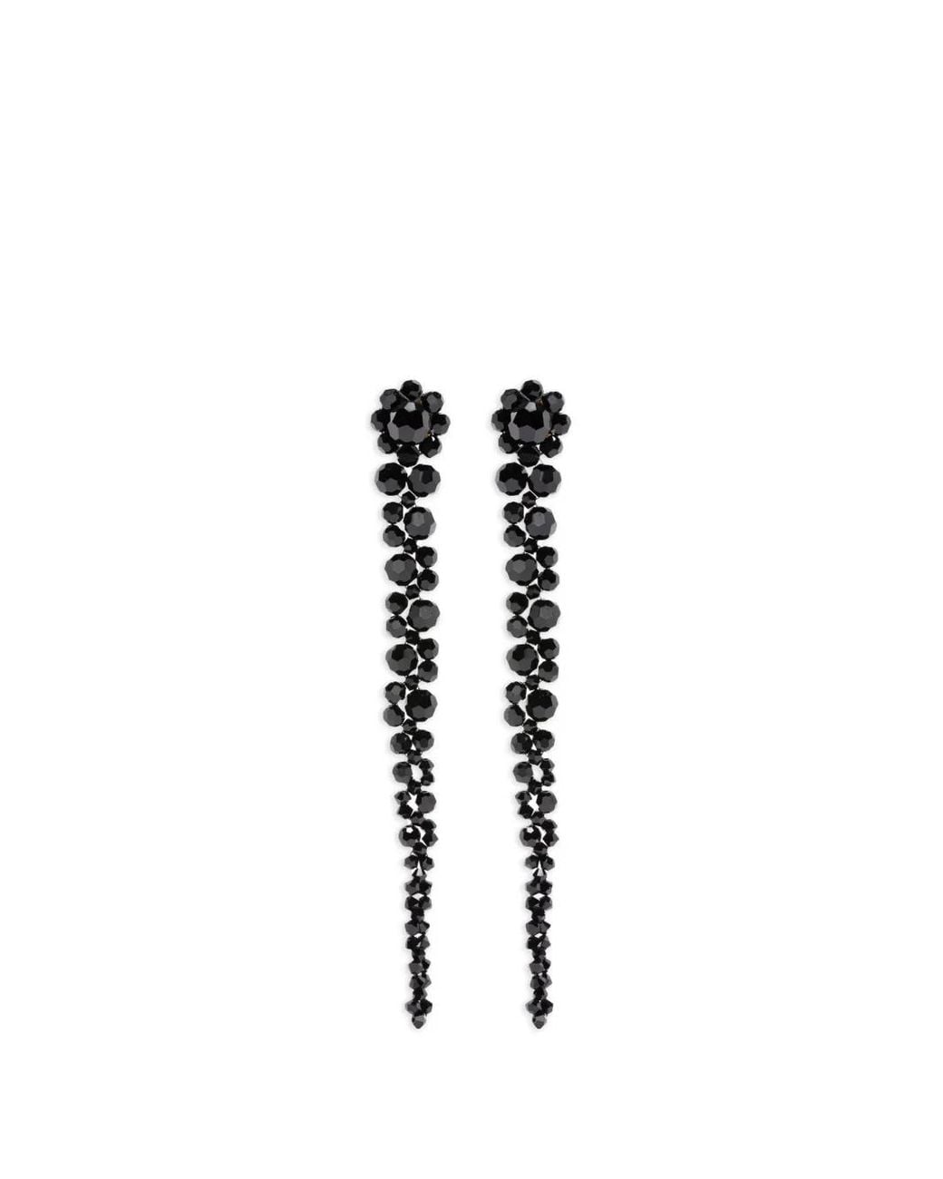 Simone Rocha Black Beaded Drop Earrings