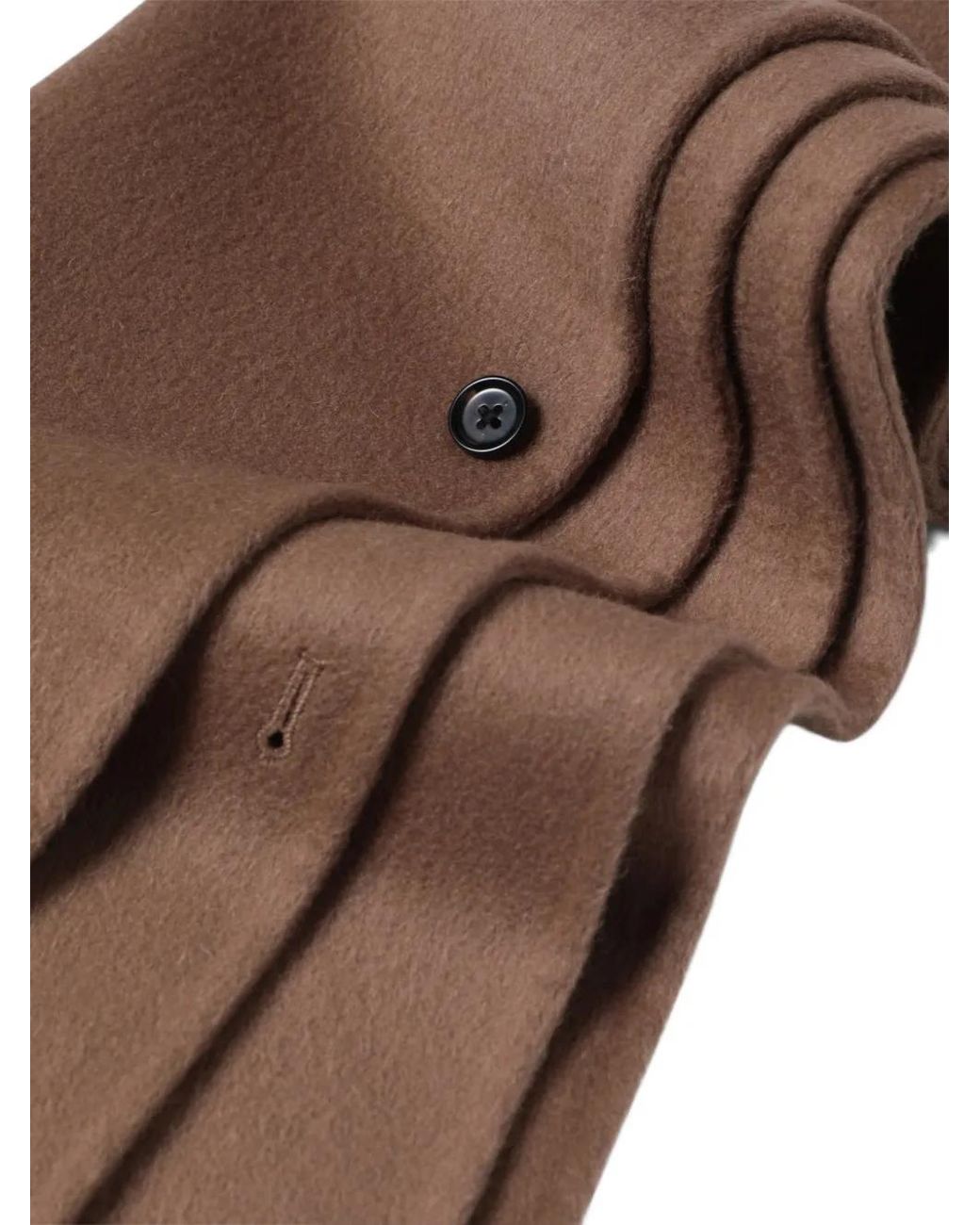 Almada Label Brown Button-Fastening Scarf