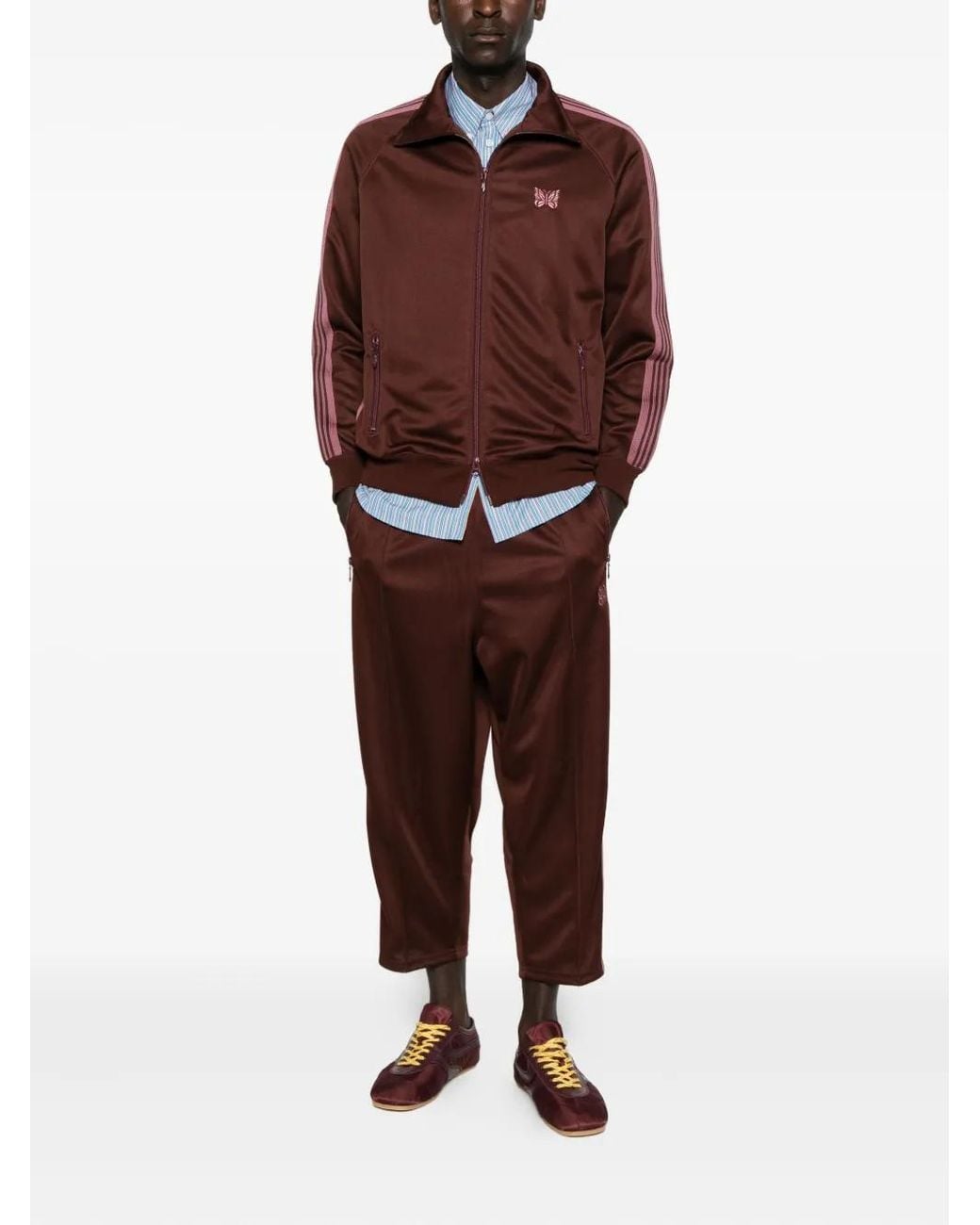 Needles Red Striped Zip Jacket for men