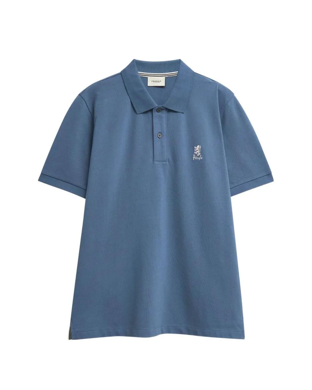 Pringle of Scotland Blue Logo-Embroidered Piqué Polo Shirt for men