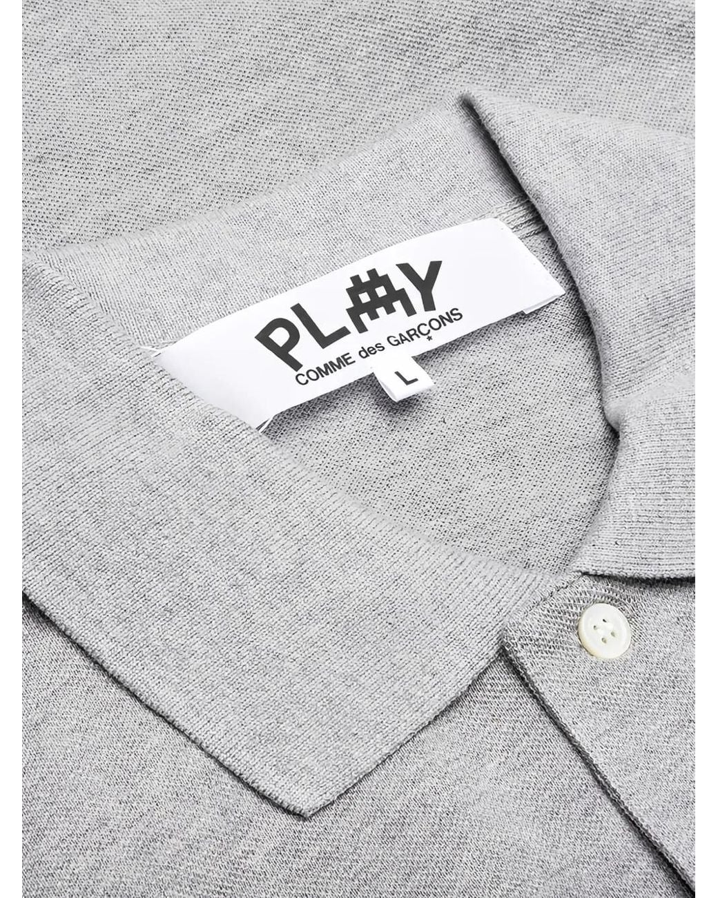 COMME DES GARÇONS PLAY Gray X Invader Heart Polo Shirt for men