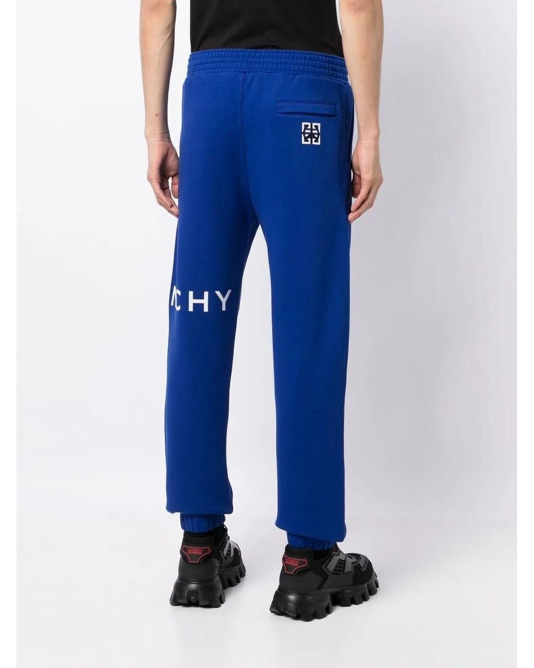 Givenchy Blue Logo-Print Track Pants for men