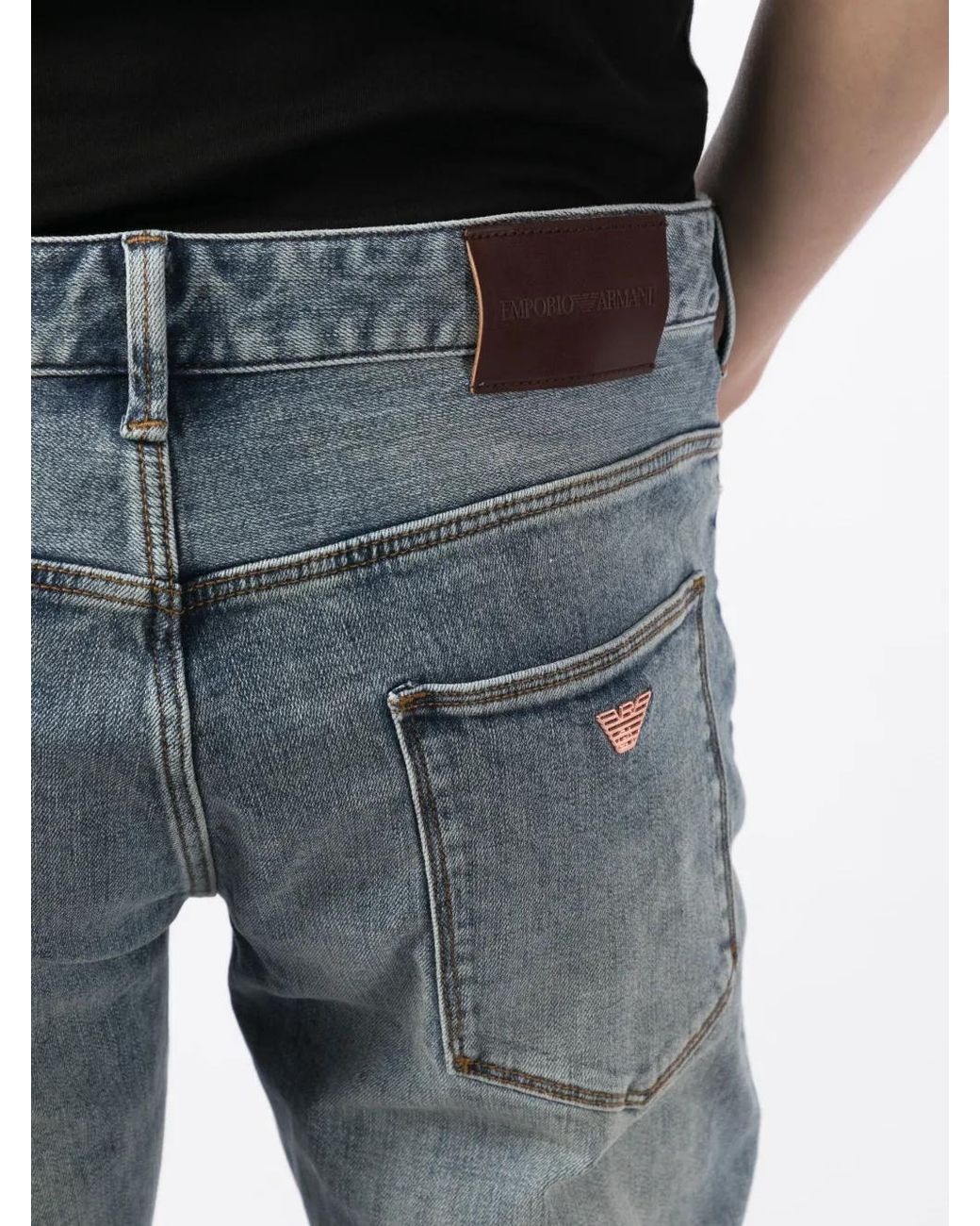 Emporio Armani Blue Slim Fit Denim Jeans for men
