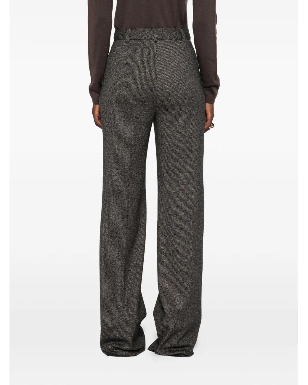 Max Mara Gray Mstedicola Tweed Straight-Leg Trousers