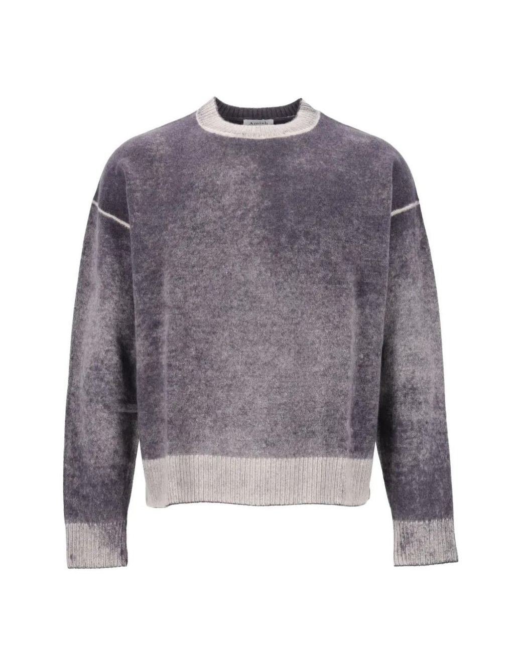 AMISH Gray Faded-Effect Wool Sweater