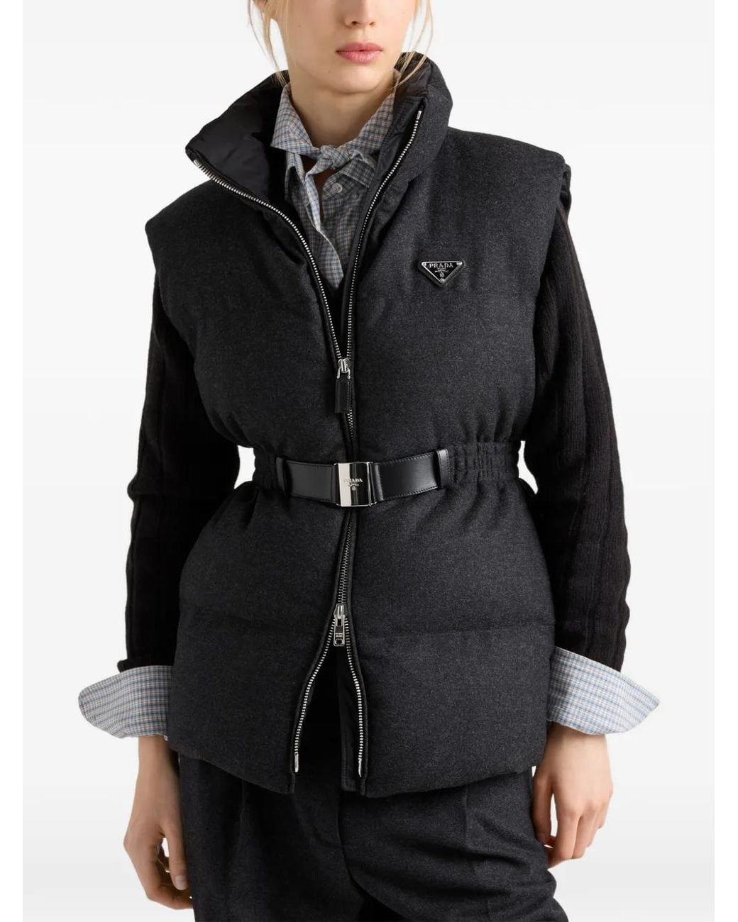 Prada Black Re-Wool Down Vest