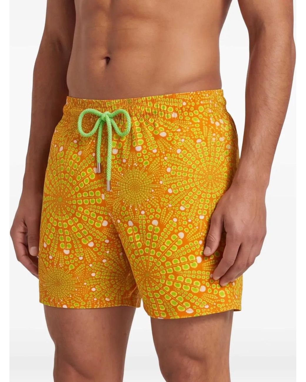 Vilebrequin Yellow Mosaic Urchin Drawstring Swim Shorts for men