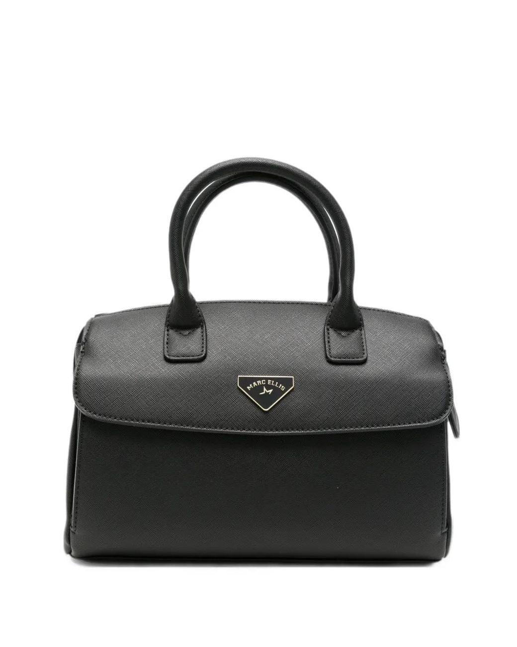 Marc Ellis Black Logo-Plaque Top-Handle Tote Bag