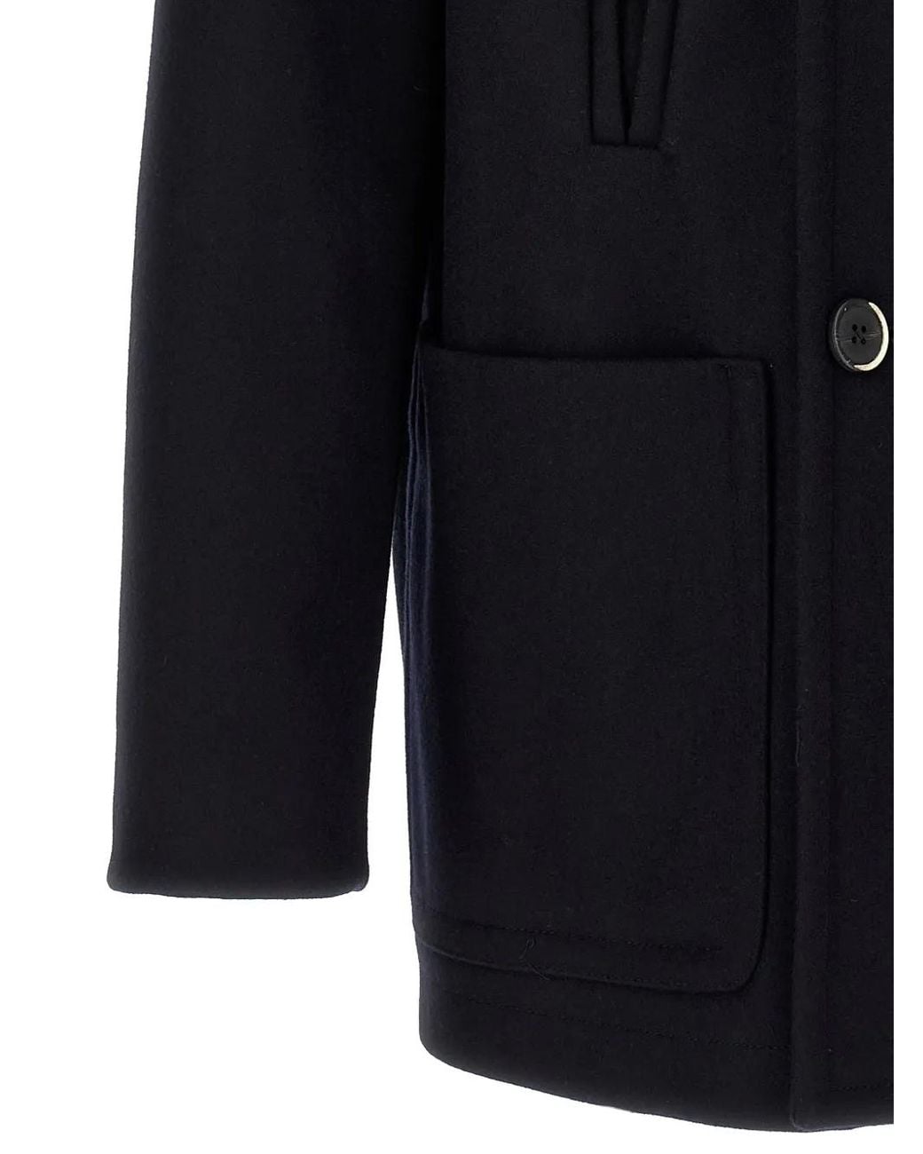 Barena Blue Double-Breasted Peak-Lapel Coat for men