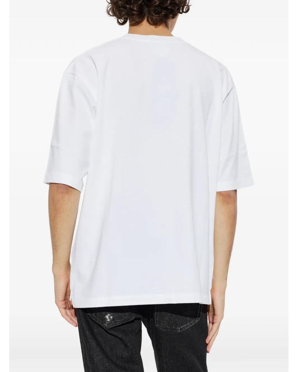 DSquared² White Logo-Print Cotton T-Shirt for men