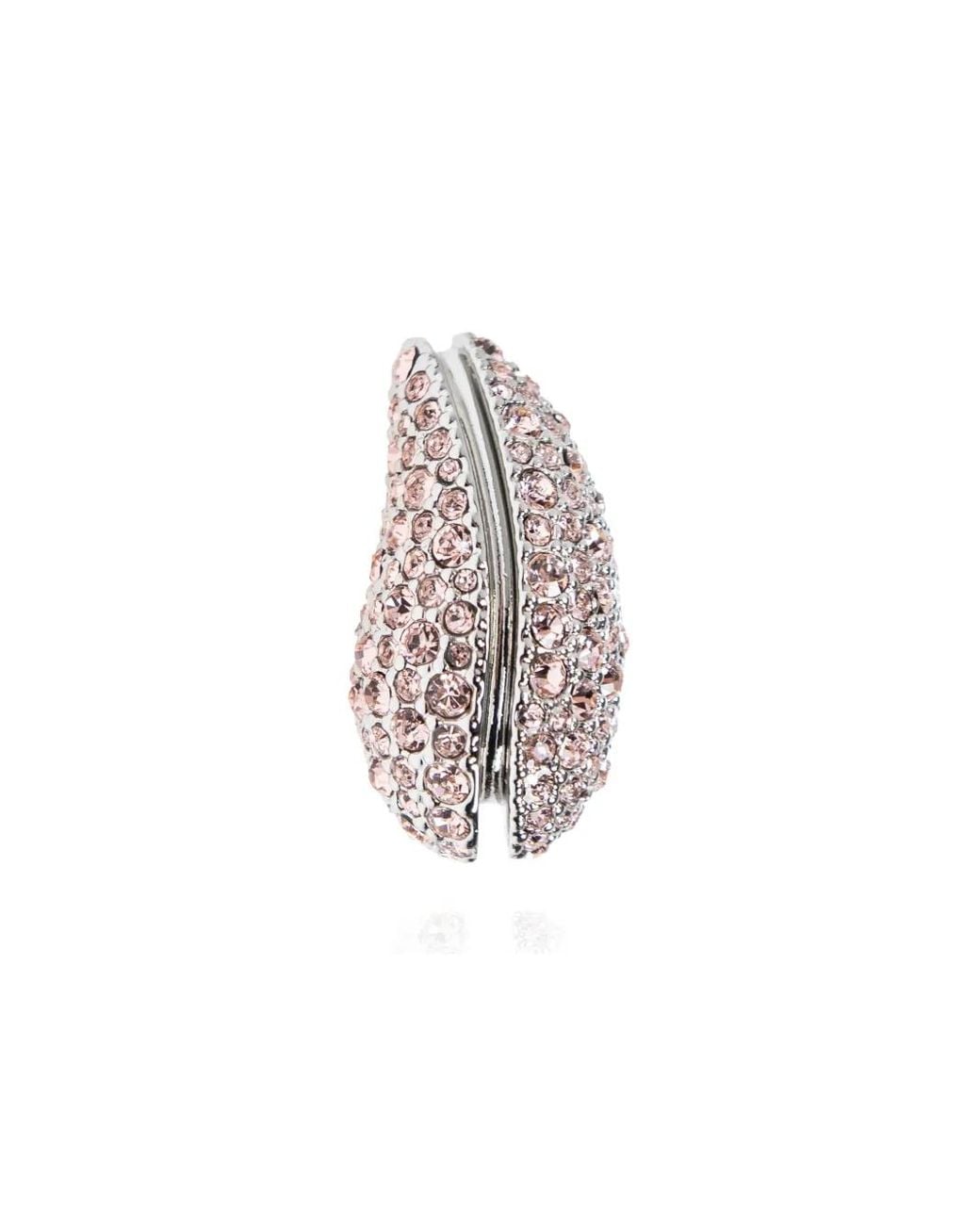 Tory Burch White Crystal-Embellished Earrings