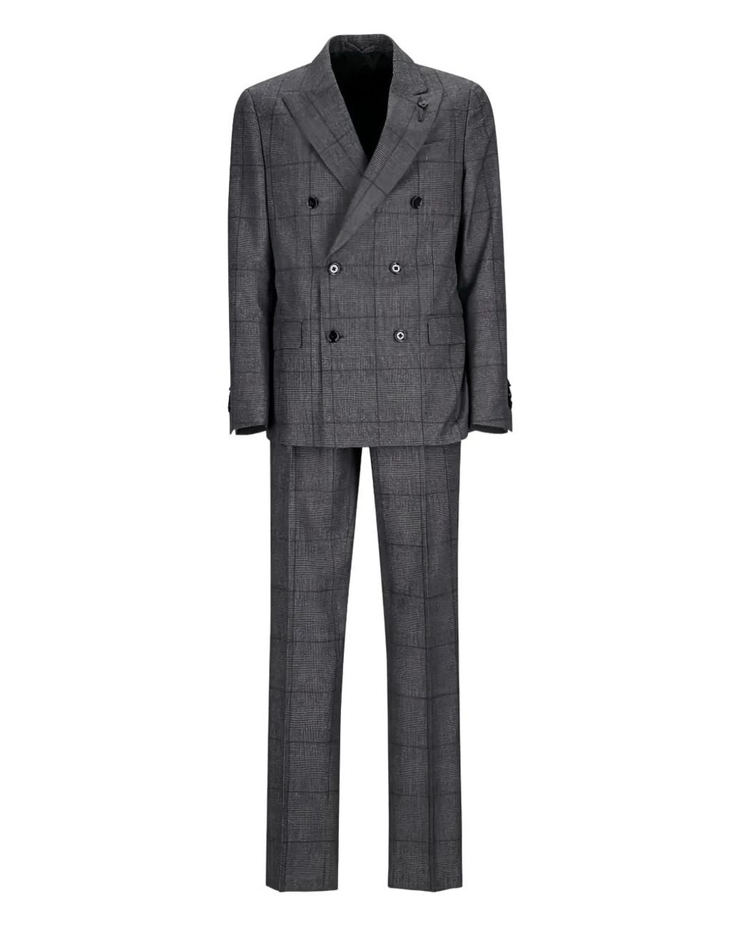 Traje A Cuadros Lardini de hombre de color Gray